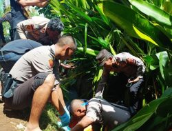 Polsek Malalayang Amankan TKP Penemuan Mayat di Selokan Dekat RS Prof. Kandouw.