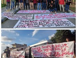 Mahasiswa KMMB Sumut Unjuk Rasa (Demo) diMapolda-Su, Desak Tangkap Bandar Judi inisial”Aju”dan”Akhuat BT” diWilkum Polres Binjai