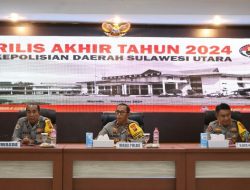 Rilis Akhir Tahun 2024 Polda Sulut, Kriminal Umum dan Khusus Menurun, Jumlah Kasus Narkoba Meningkat.