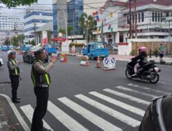 Peduli Keselamatan di Jalan Raya, Sat Lantas Polresta Manado Lakukan Gatur Lalin.