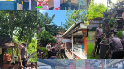 Sambut Bhayangkara Ke-79, Biro Logistik Polda Papua Barat Gelar Bhakti Religi di Pura Giri Bhuana Manokwari.